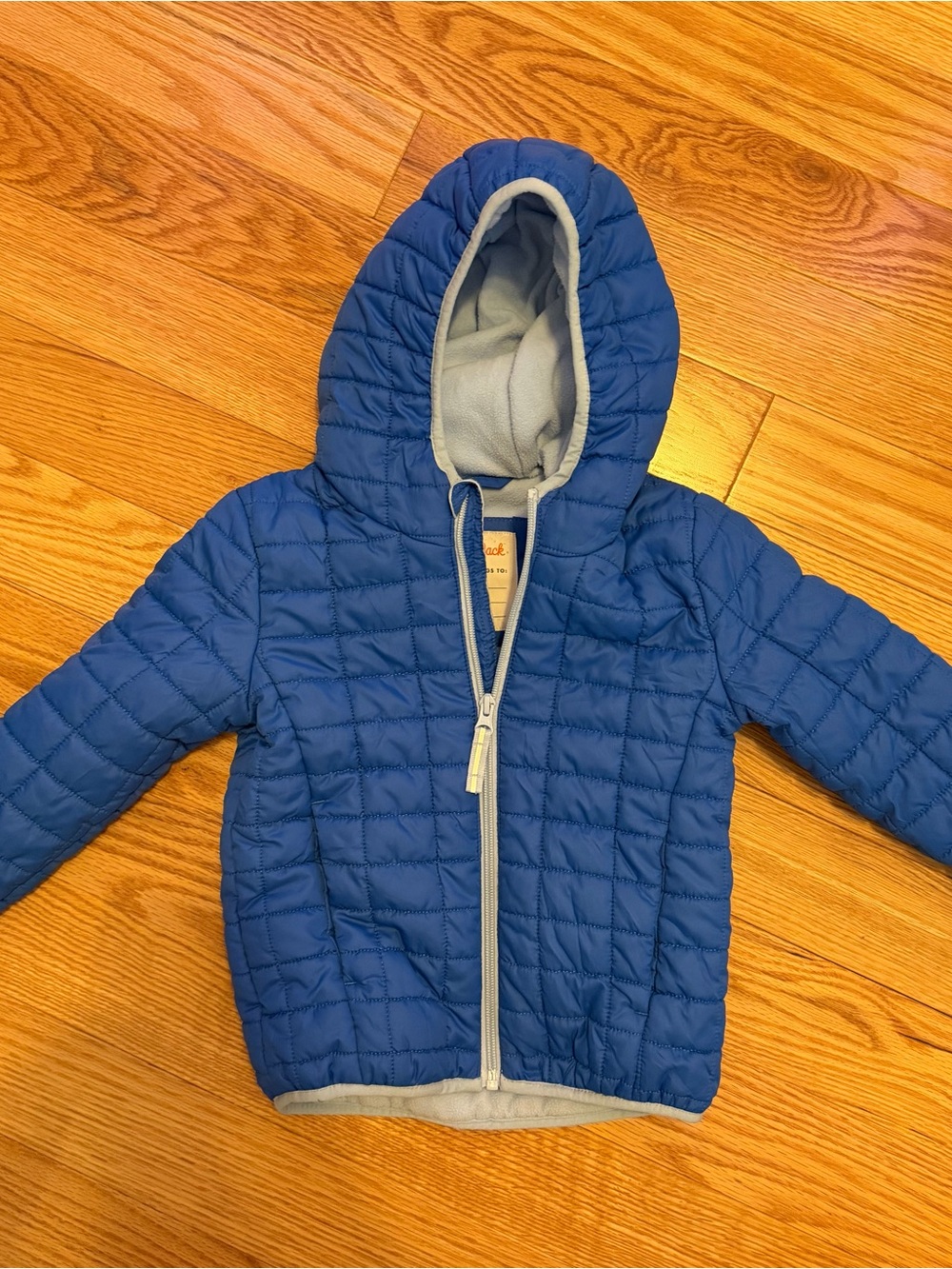 Cat & Jack Blue Quilted Jacket with Light Gray Lining
